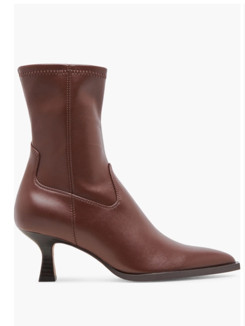 DOLCE VITA Booties NEW Leather Kitten Heel Pointed Toe Chocolate Wine Size 11